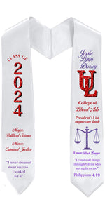 Load image into Gallery viewer, Custom Graduation Stole made with Regular Heat Transfer Vinyl with no Trim. 
